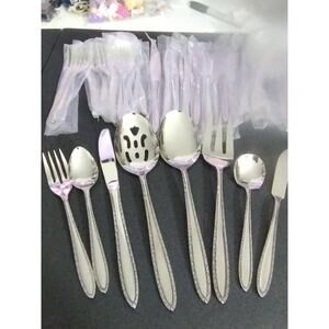 Vtg Continental Flateware Japan Stainless 47pcs Knives Fork Spoons & Serving Pcs